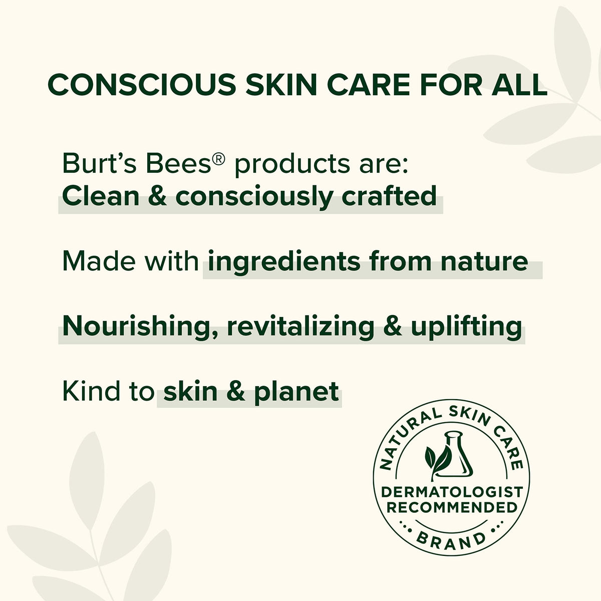 Burt's Bees product label and ingredient panel for transparency
