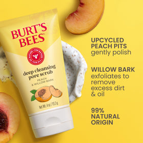 Burt's Bees label highlighting willow bark and clean-ingredient benefits
