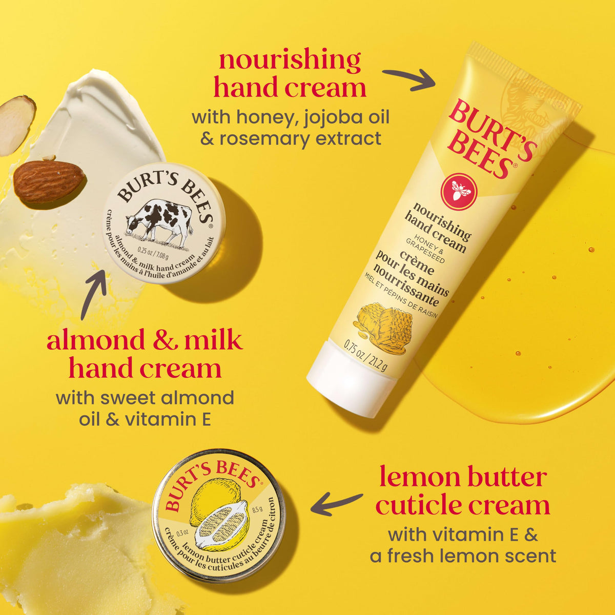 Burt's Bees lemon butter cuticle cream being applied to nails to soften cuticles