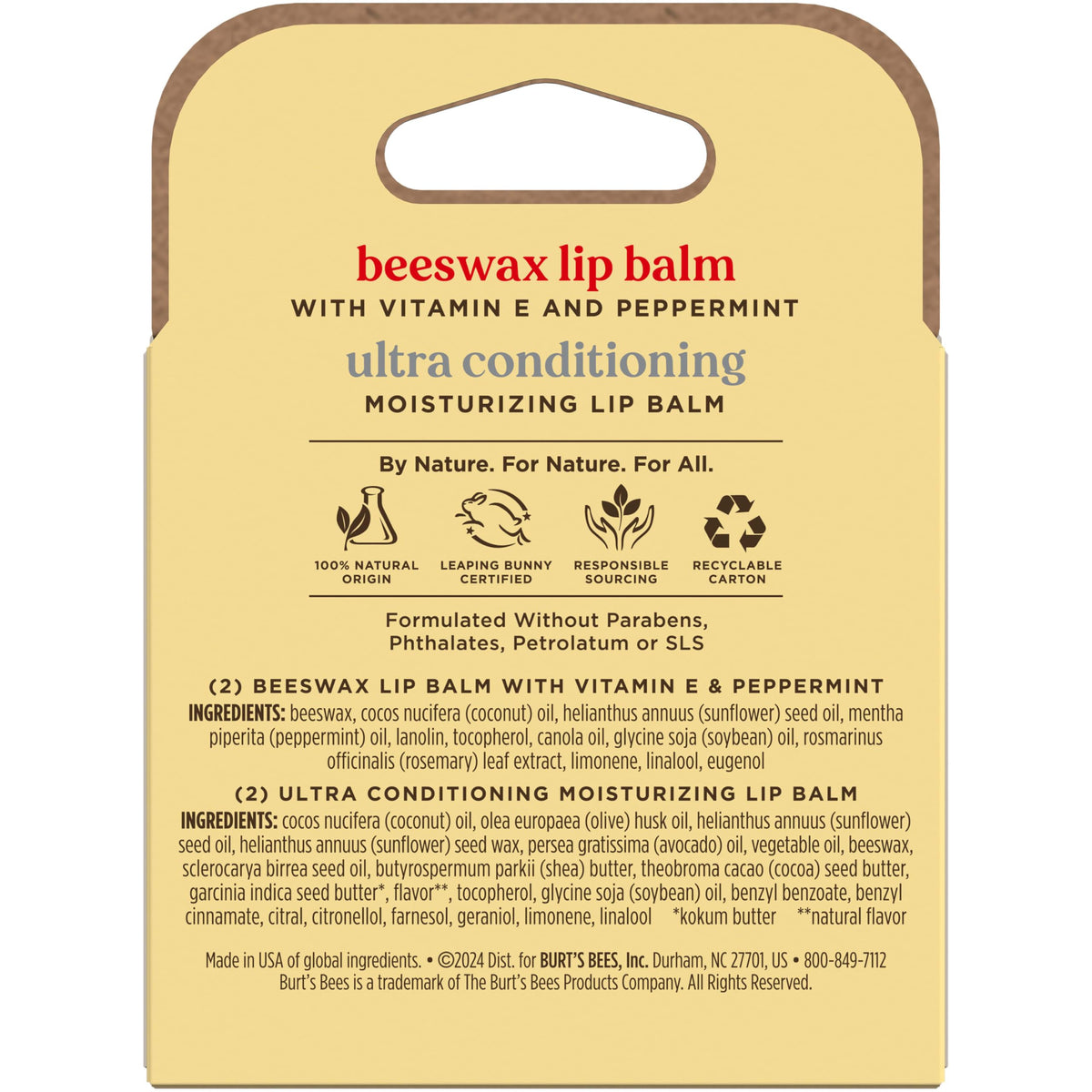Person applying Burt's Bees lip balm outdoors conveying protection and comfort