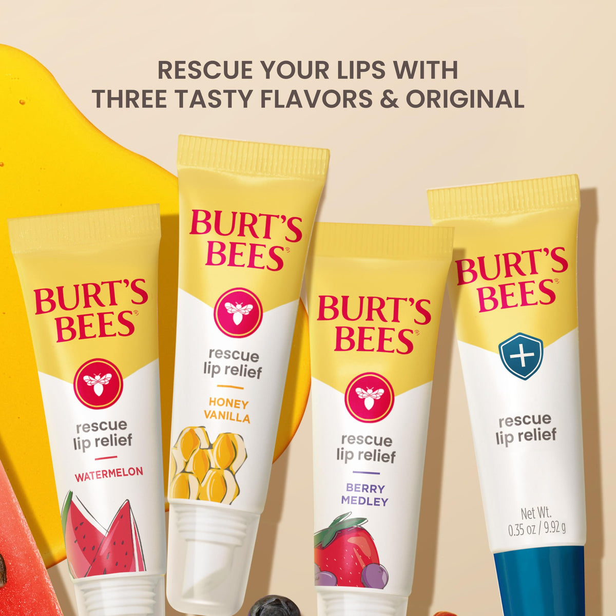 Burt's Bees lip balm in outdoor setting conveying protection during activities