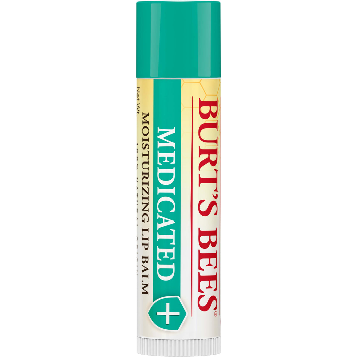 Burt's Bees tube held in hand showing scale and easy portability for on-the-go relief