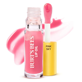 Burt's Bees front packaging showing Pink Sky lip oil, hydration on display