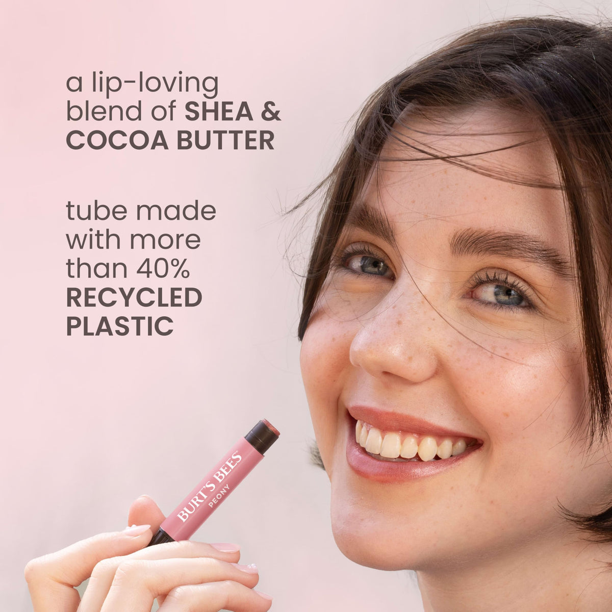 Burt's Bees open tube detail showing balm surface and applicator