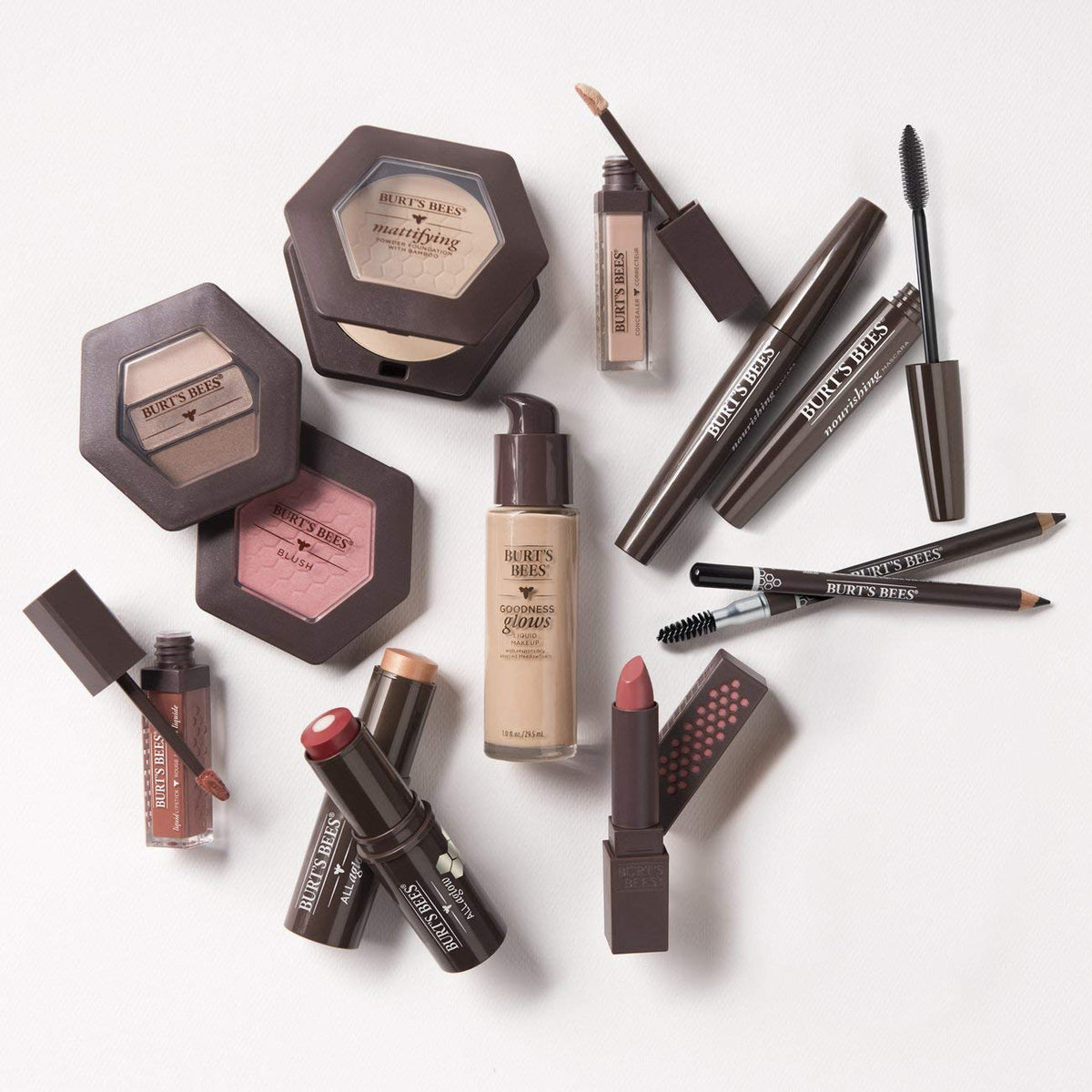 Burt's Bees on model with contact lenses showing safe use for sensitive eyes benefit
