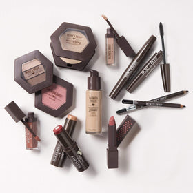 Burt's Bees on model with contact lenses showing safe use for sensitive eyes benefit