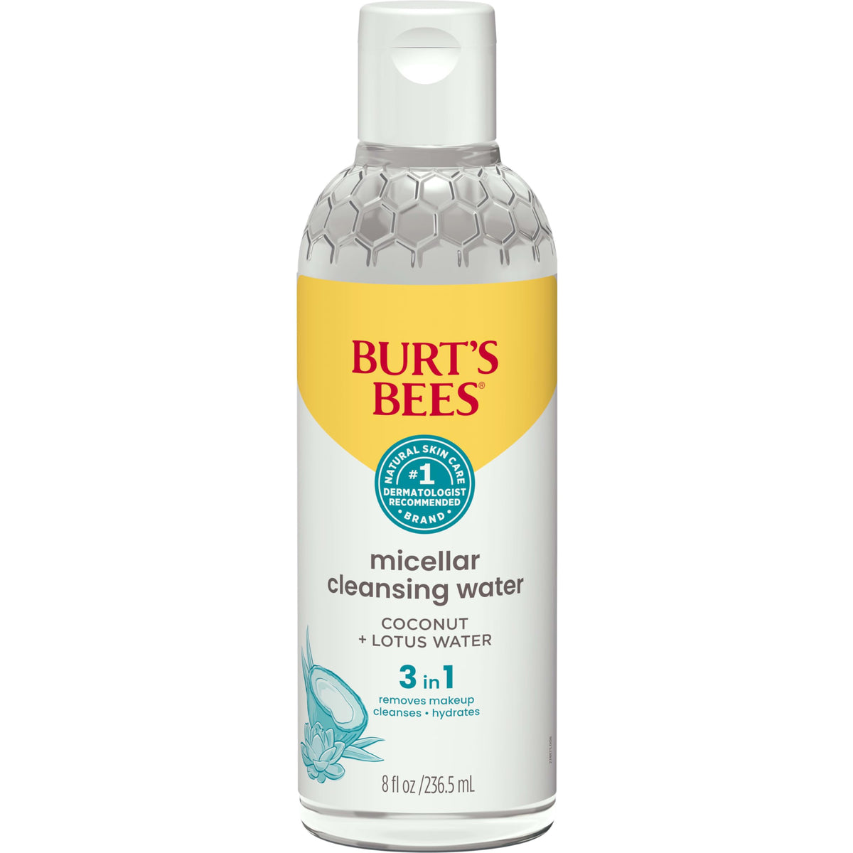 Burt's Bees clear micellar texture on fingertip highlighting lightweight hydration