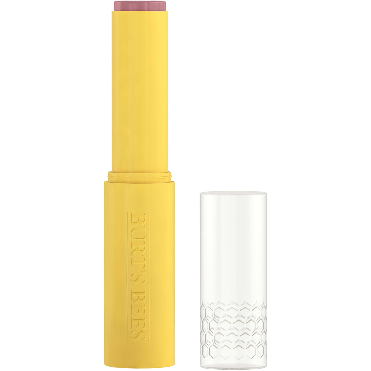 Burt's Bees cap close-up highlighting secure twist cap and travel-friendly design
