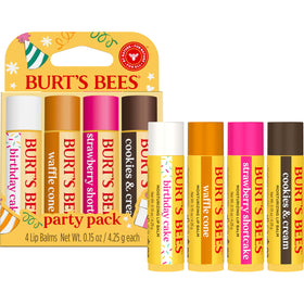 Burt's Bees party pack boxed packaging ready to gift with celebratory graphics