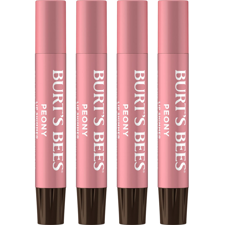 Burt's Bees front packaging showing Peony shimmer tint and four sticks, great gift