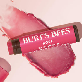 Burt's Bees applying Petal Rose on lips for instant tint and moisture