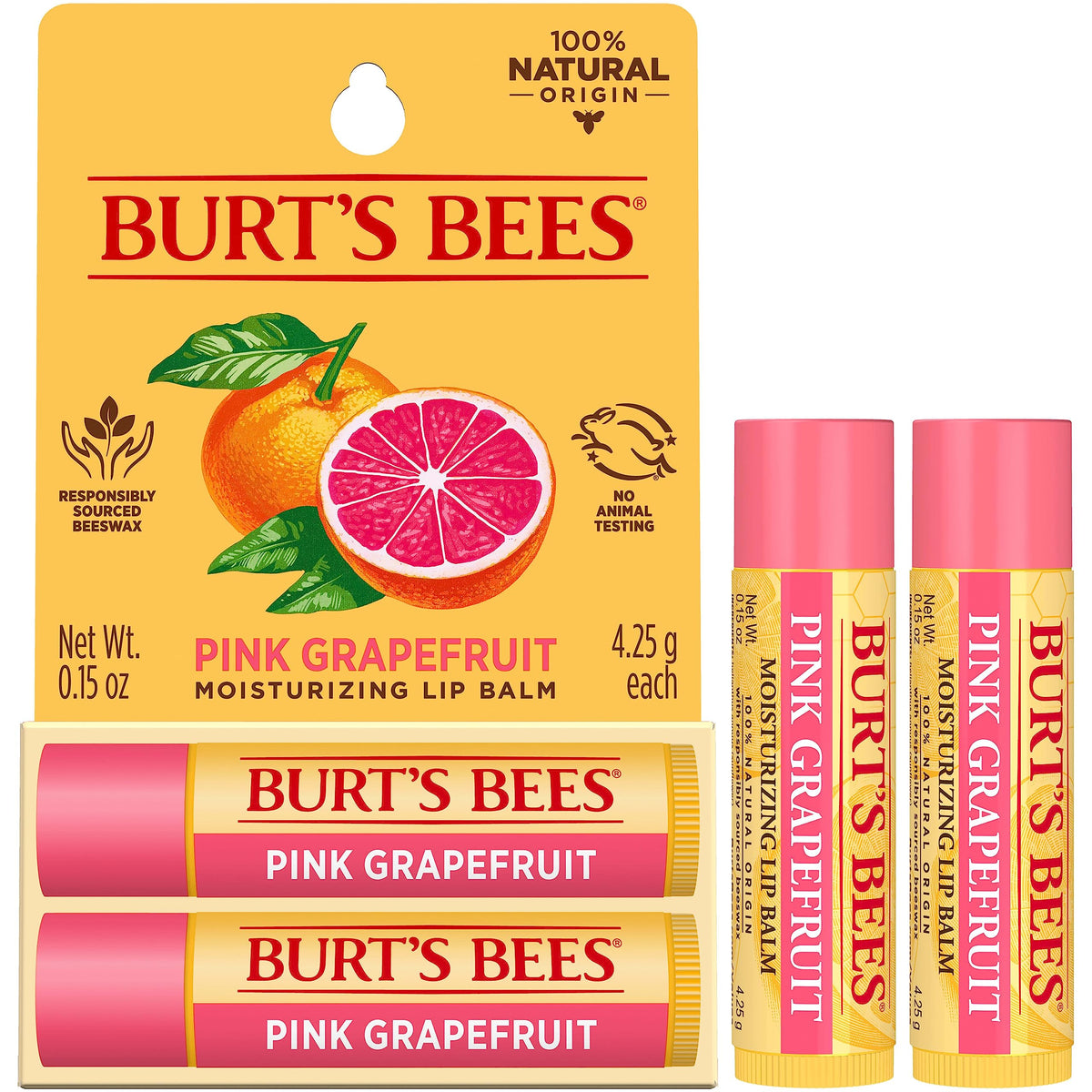 Beeswax and grapefruit props with Burt's Bees to show natural sources