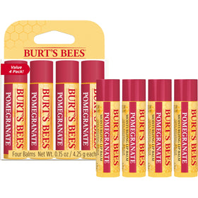 Burt's Bees four-pack box display highlighting value and multiple replacements