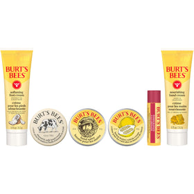 Burt's Bees pomegranate lip balm close-up showing tinted hydration and smooth finish