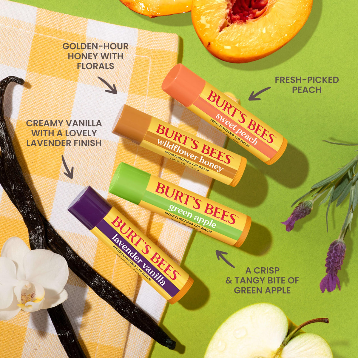 Burt's Bees tube in a purse demonstrating on-the-go convenience and compact size