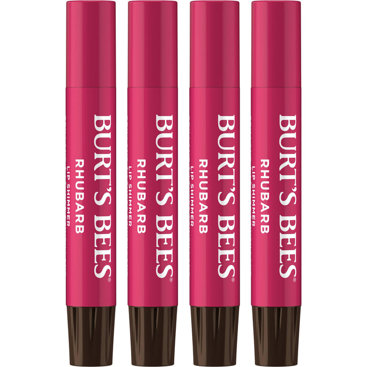 Burt's Bees front packaging showing rhubarb 4-pack and gift-ready presentation