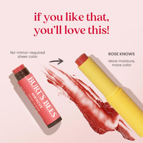 Burt's Bees tube in a purse lifestyle shot for on-the-go hydration benefit