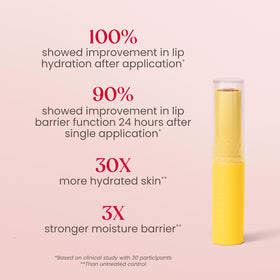 Burt's Bees lips before and after image showing visible softening benefit