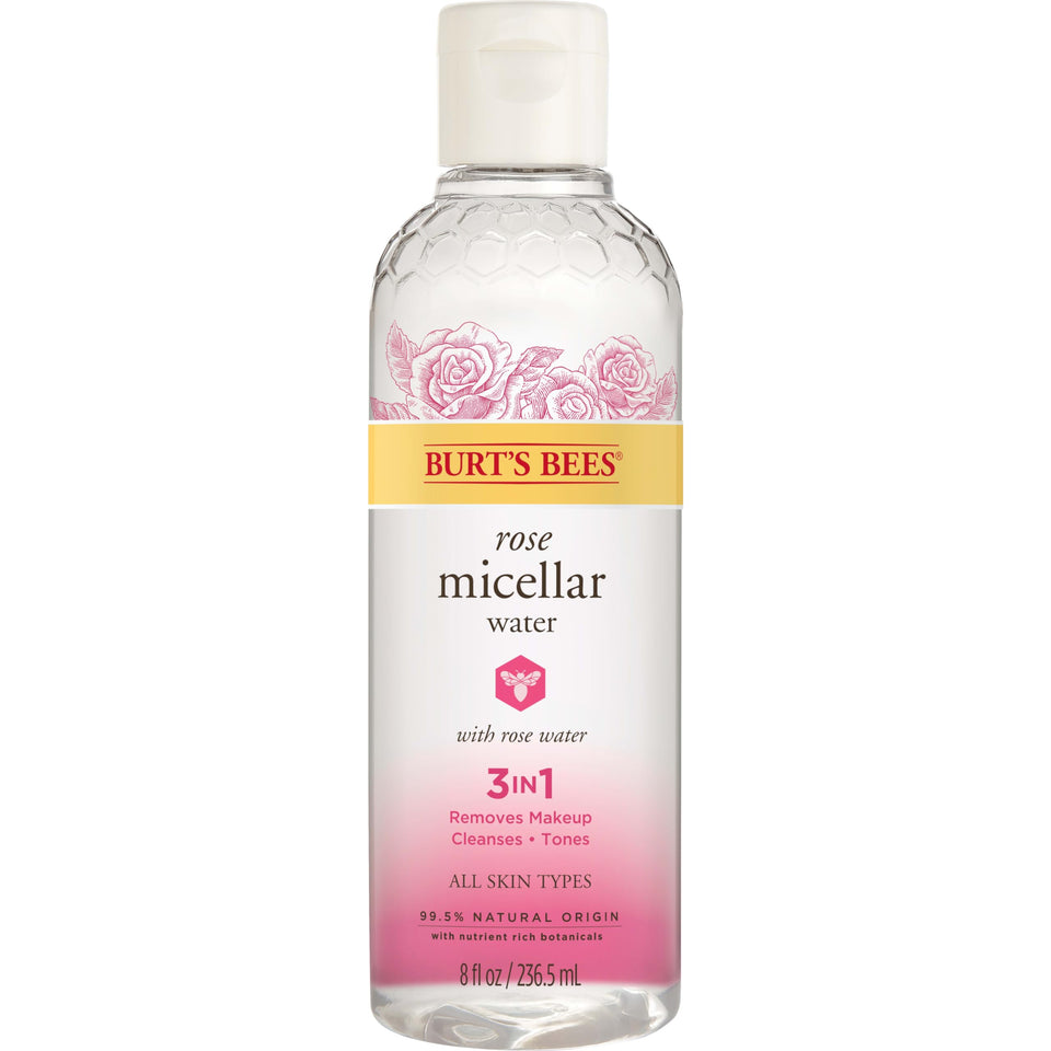 Burt's Bees bottle front view showing label and travel-friendly size for gentle cleansing