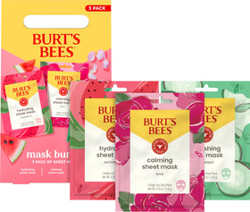 Burt's Bees mask packet beside a coin showing single-use size for portability