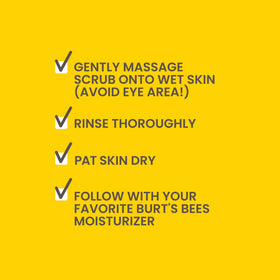 Burt's Bees scrub applied on skin showing gentle polishing and refreshment
