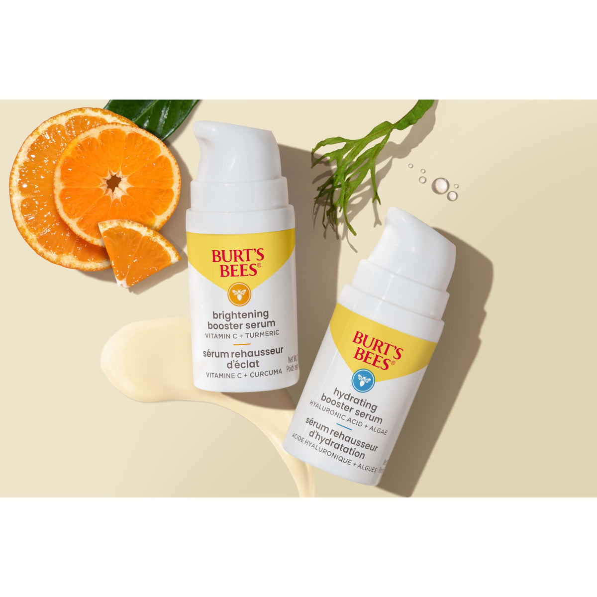 Burt's Bees serum staged in bathroom routine showing easy layering benefit