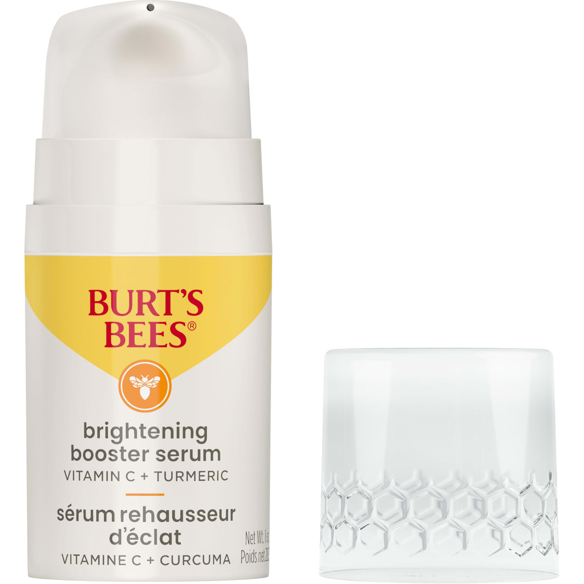 Burt's Bees serum on vanity with botanicals showing clean beauty routine benefit