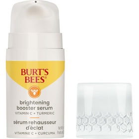 Burt's Bees serum on vanity with botanicals showing clean beauty routine benefit