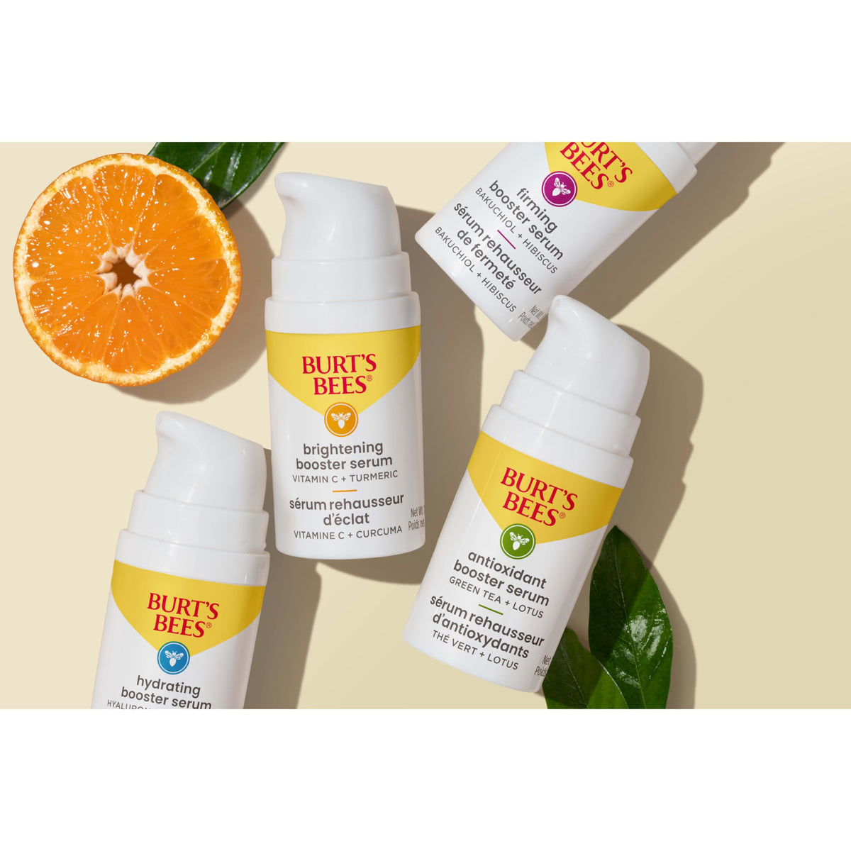 Burt's Bees pipette with droplet demonstrating concentrated formula and economical benefit