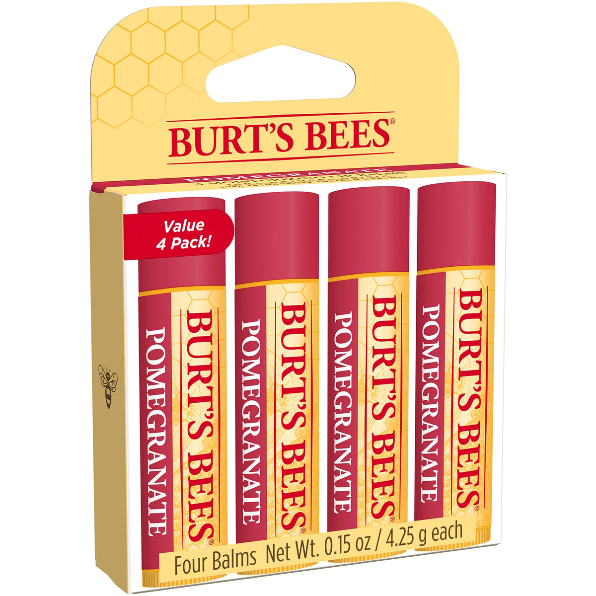 Burt's Bees beside a coin demonstrating compact size for travel