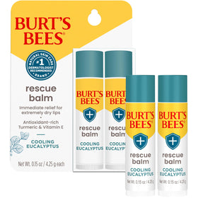 Burt's Bees tubes next to everyday items showing compact size for easy on-hand care