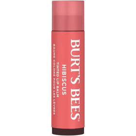 Burt's Bees close up of tinted balm stick showing smooth tip and color payoff