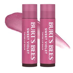 Burt's Bees front packaging showing two Sweet Violet tubes and benefits