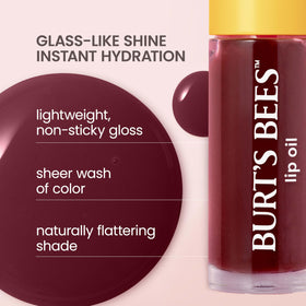 Burt's Bees oil texture close-up highlighting lightweight hydrating feel