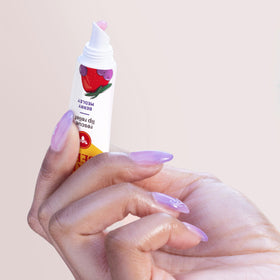 Burt's Bees balm texture swiped on hand demonstrating smooth, nonsticky finish