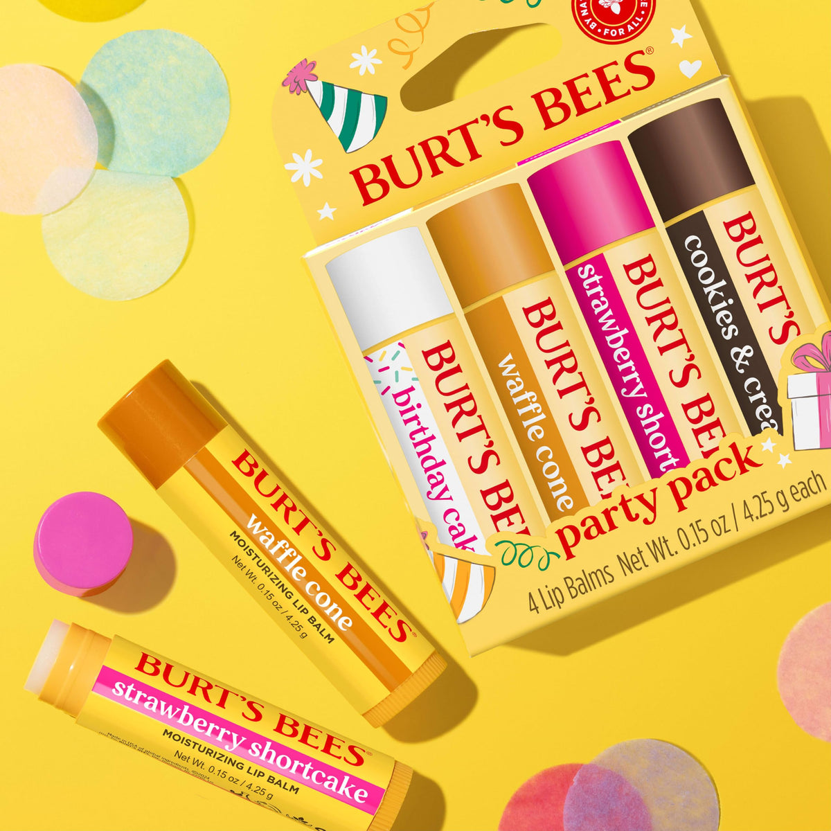 Burt's Bees texture swiped on hand showing matte finish and quick absorption