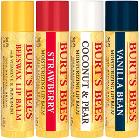 Burt's Bees balm swiped on hand to reveal smooth, non-greasy conditioning