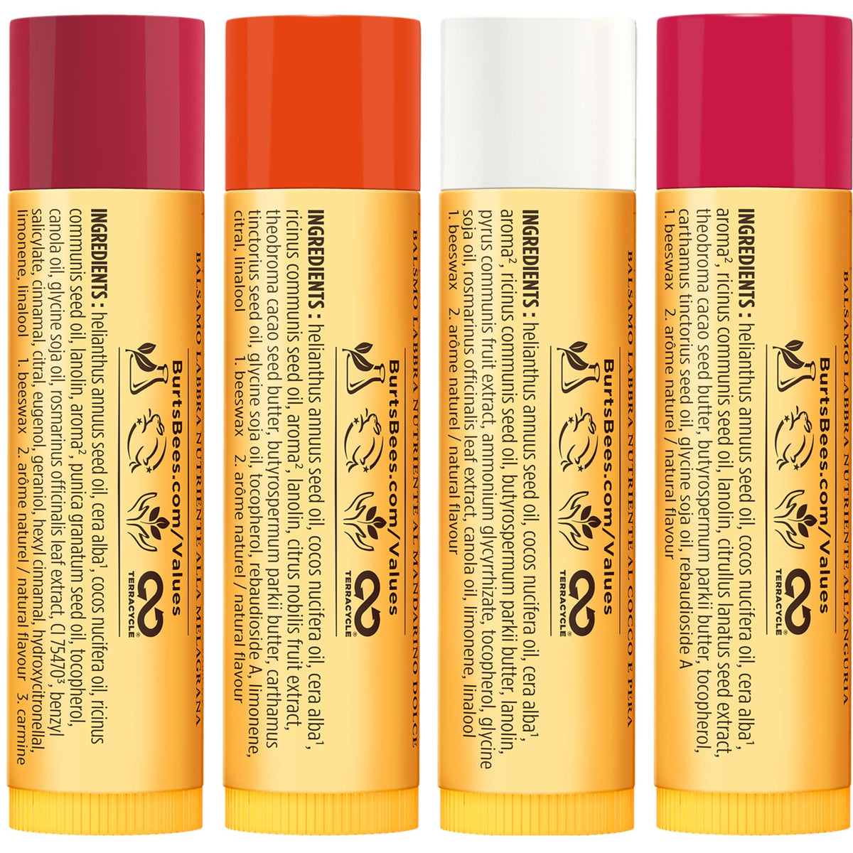 Burt's Bees tube tucked in a purse showing easy everyday hydration access
