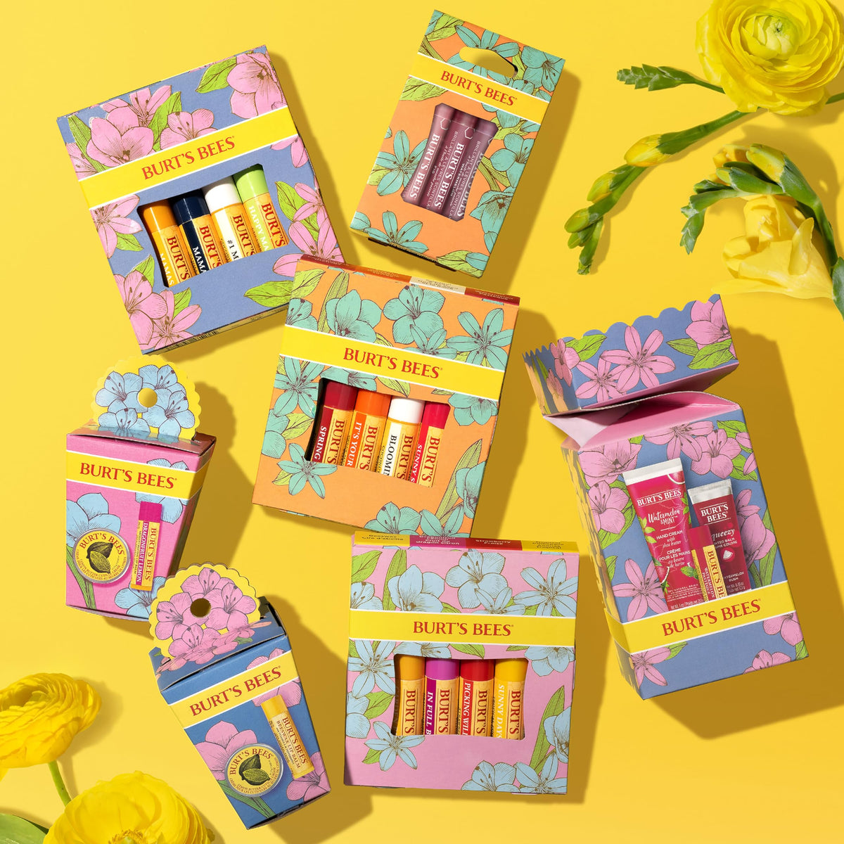 Burt's Bees Tropical Pineapple tube inside a tote bag — easy on-the-go lip care