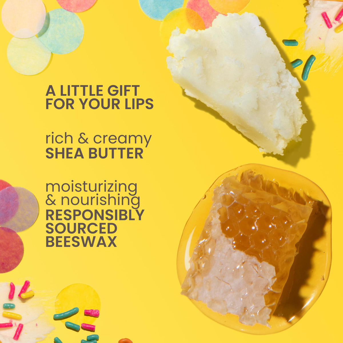 Burt's Bees tube front close-up displaying flavor label and smooth applicator benefit
