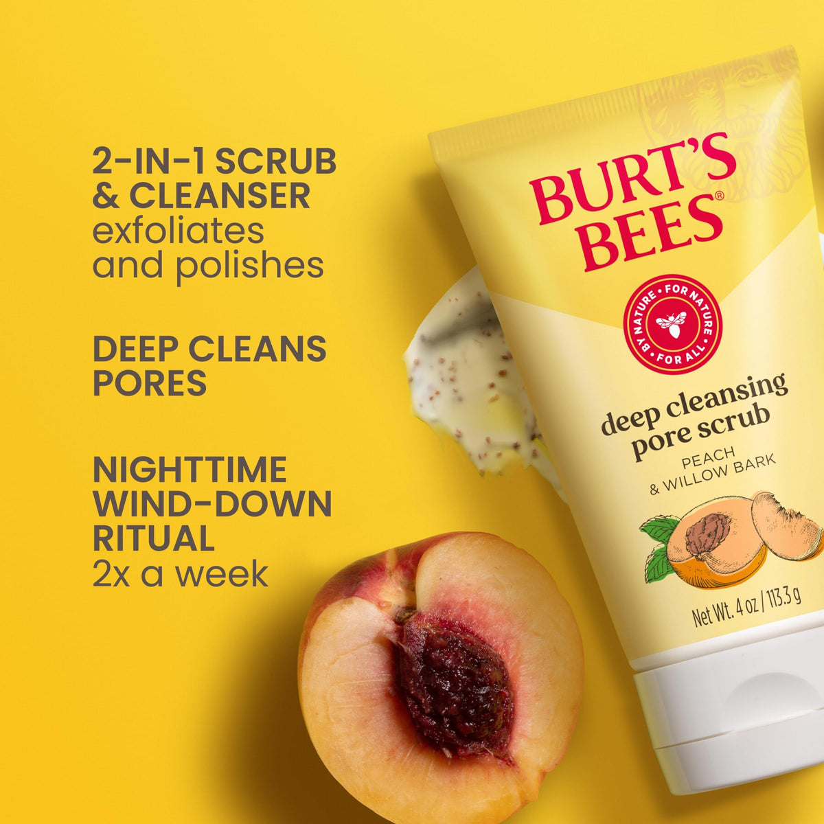 Burt's Bees tube held in hand showing 4-ounce size and travel convenience
