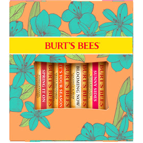 Burt's Bees tubes in gift box staged for holiday gifting and presentation