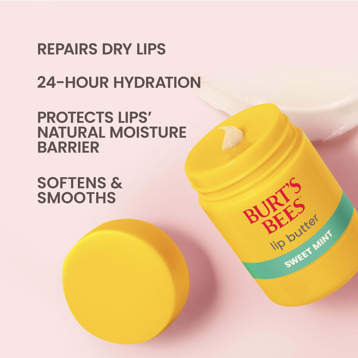 Burt's Bees twist-up dispenser closed for easy, mess-free storage