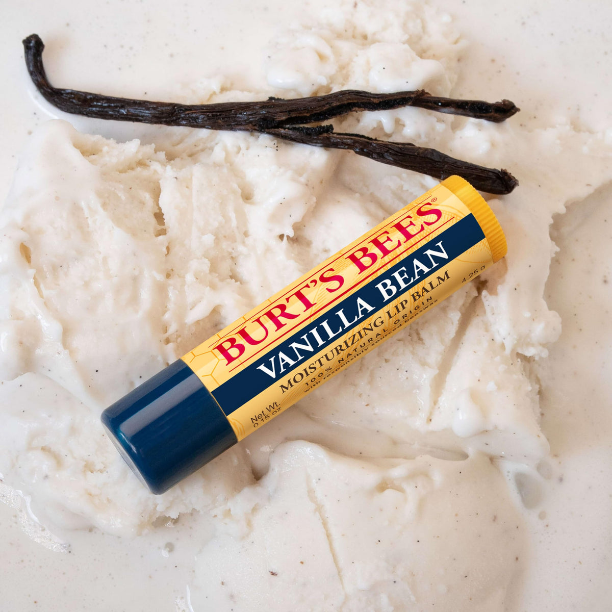 Burt's Bees ingredient label close-up highlighting natural ingredients benefit