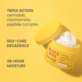 Burt's Bees whipped butter texture close-up demonstrating light absorption