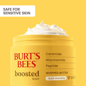 Burt's Bees tropical scent notes visual with fruit accents for energizing fragrance