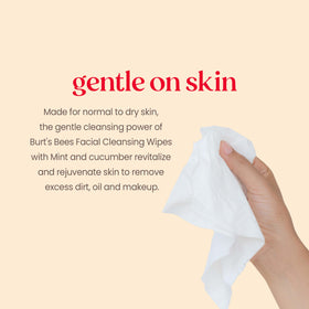 Burt's Bees wipe close-up texture on upcycled cotton for gentle cleansing