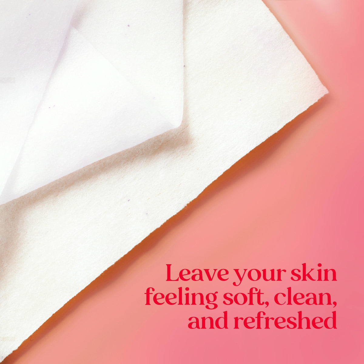 Burt's Bees close-up of wipe texture, soft cloth for gentle cleansing