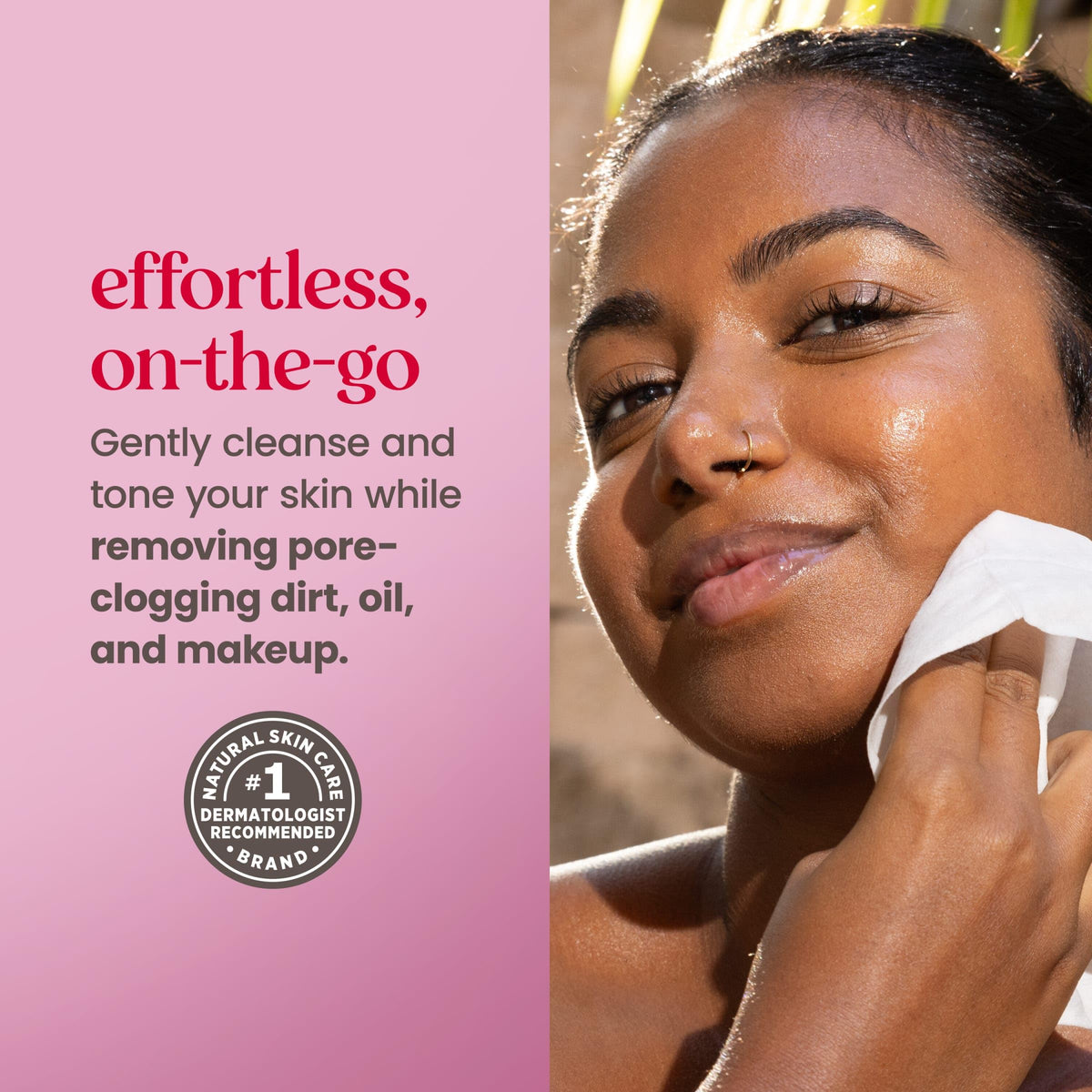 Burt's Bees wipe removing eye makeup demonstrating gentle effective removal