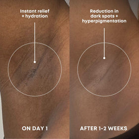 Hand applying Bushbalm scrub in shower demonstrating gentle circular motion benefits